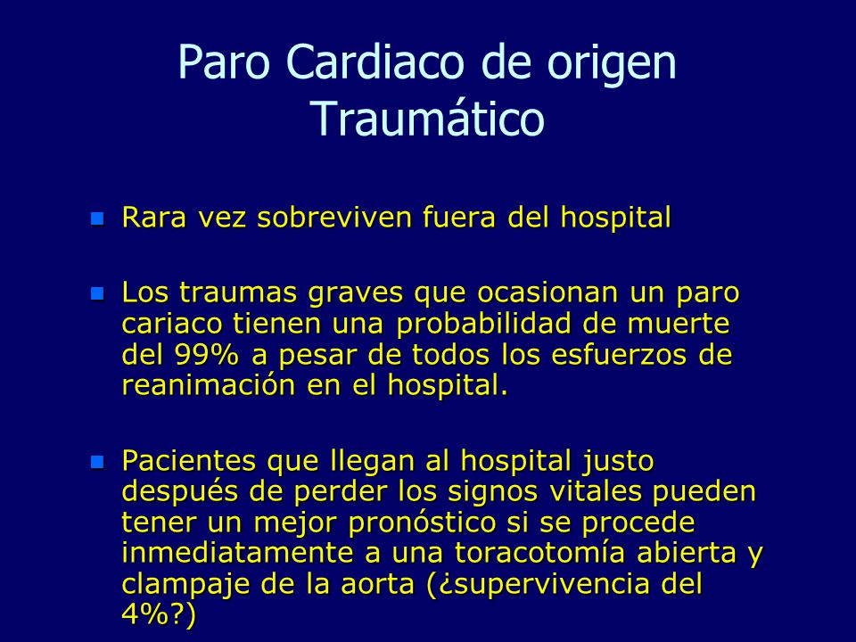 paro cardiaco traumatico